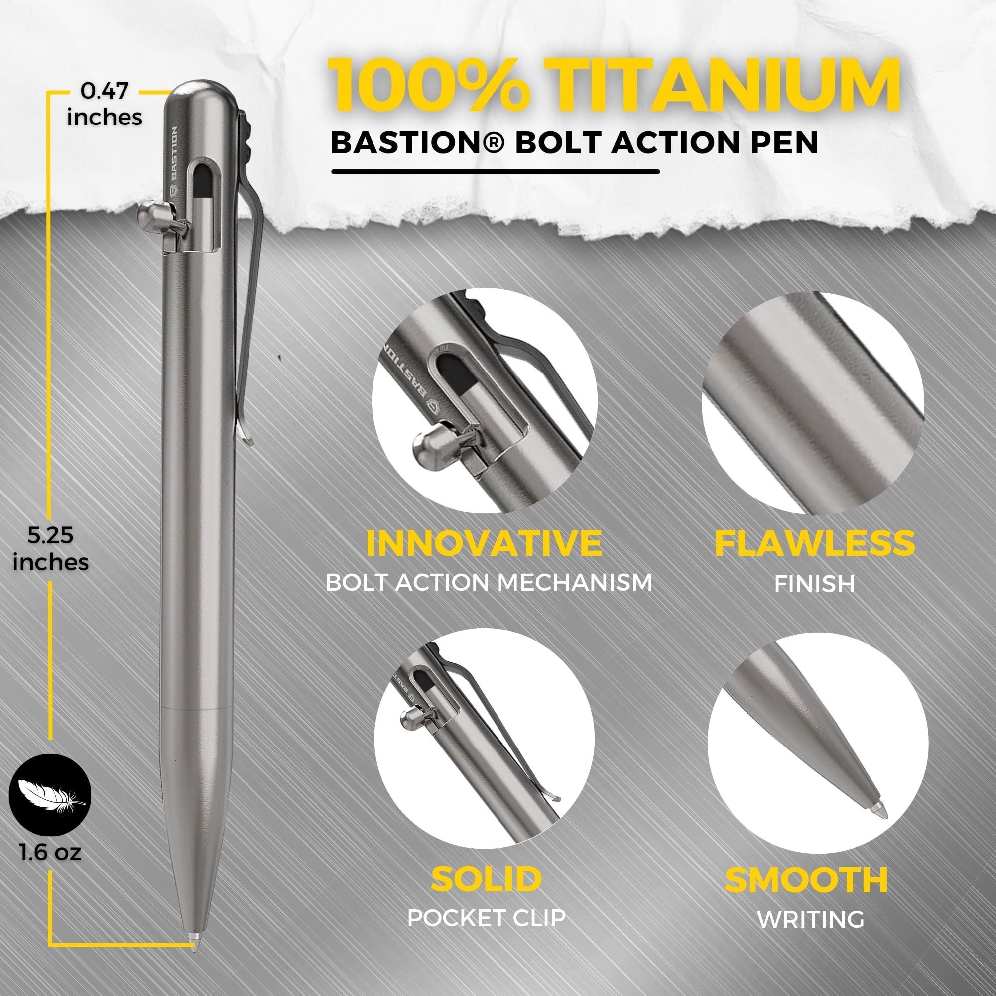 Titanium - Bolt Action Pen by Bastion®