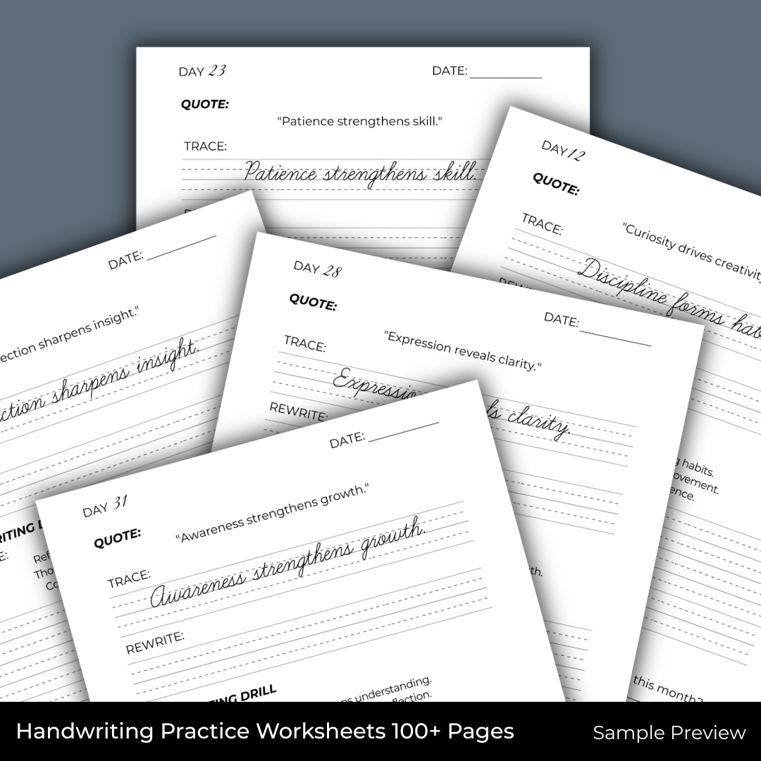 CURSIVE HANDWRITING - Daily Writing Practice E-Workbook by BASTION®