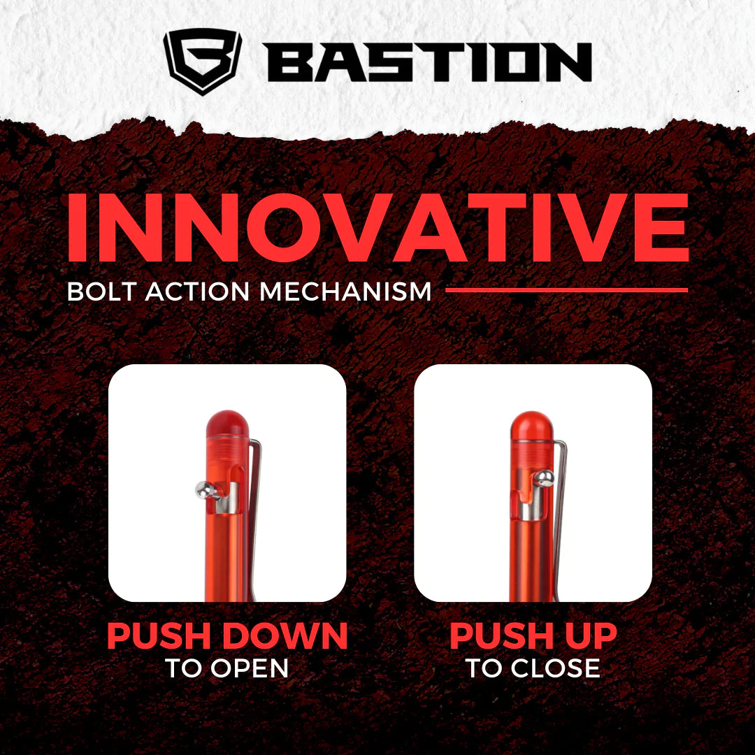 RED ACRYLIC - BASTION® BOLT ACTION PEN
