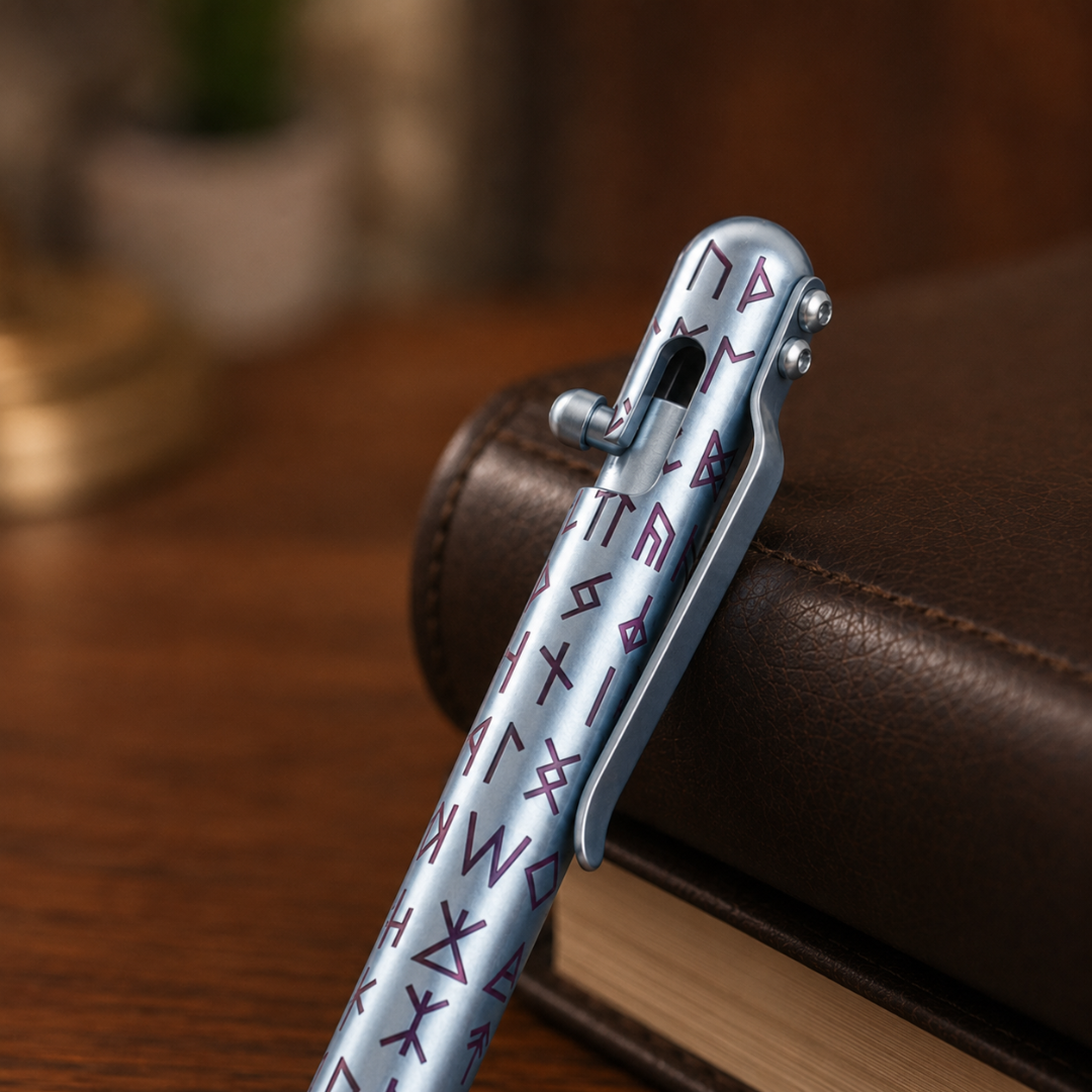 THE LOST ALPHABET - TITANIUM - BASTION® BOLT ACTION PEN (PRE-ORDER)