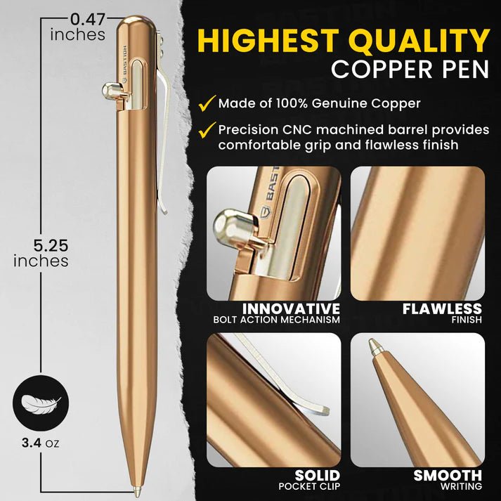Shipwreck Edition Copper Patina - Bolt Action Pen by Bastion® - Bastion Bolt Action Pen