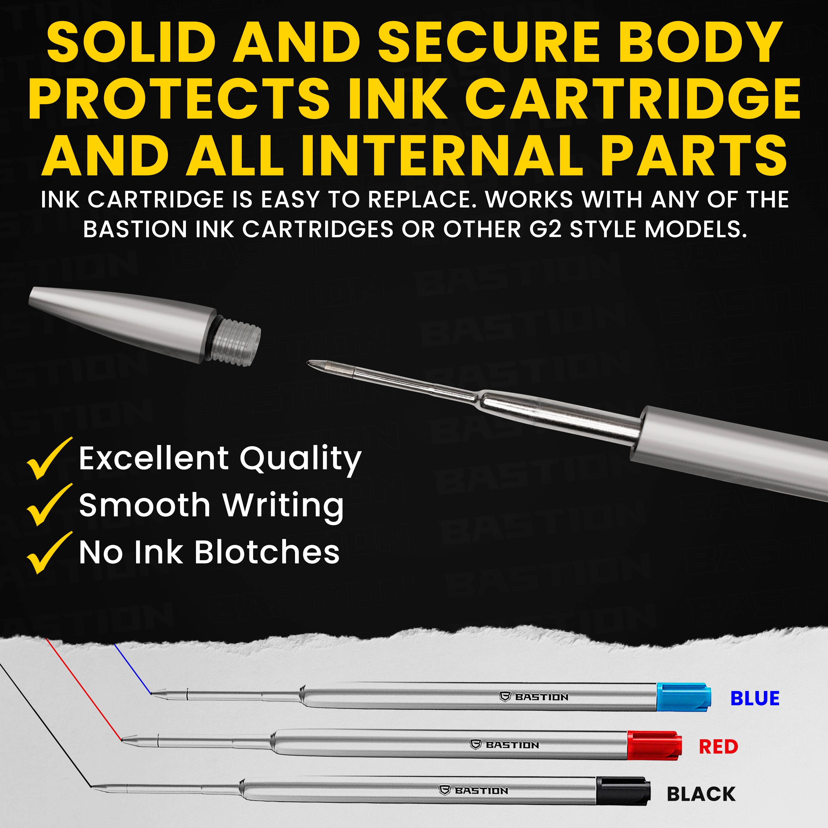 Titanium - SLIM Bolt Action Pen by Bastion® - Bastion Bolt Action Pen