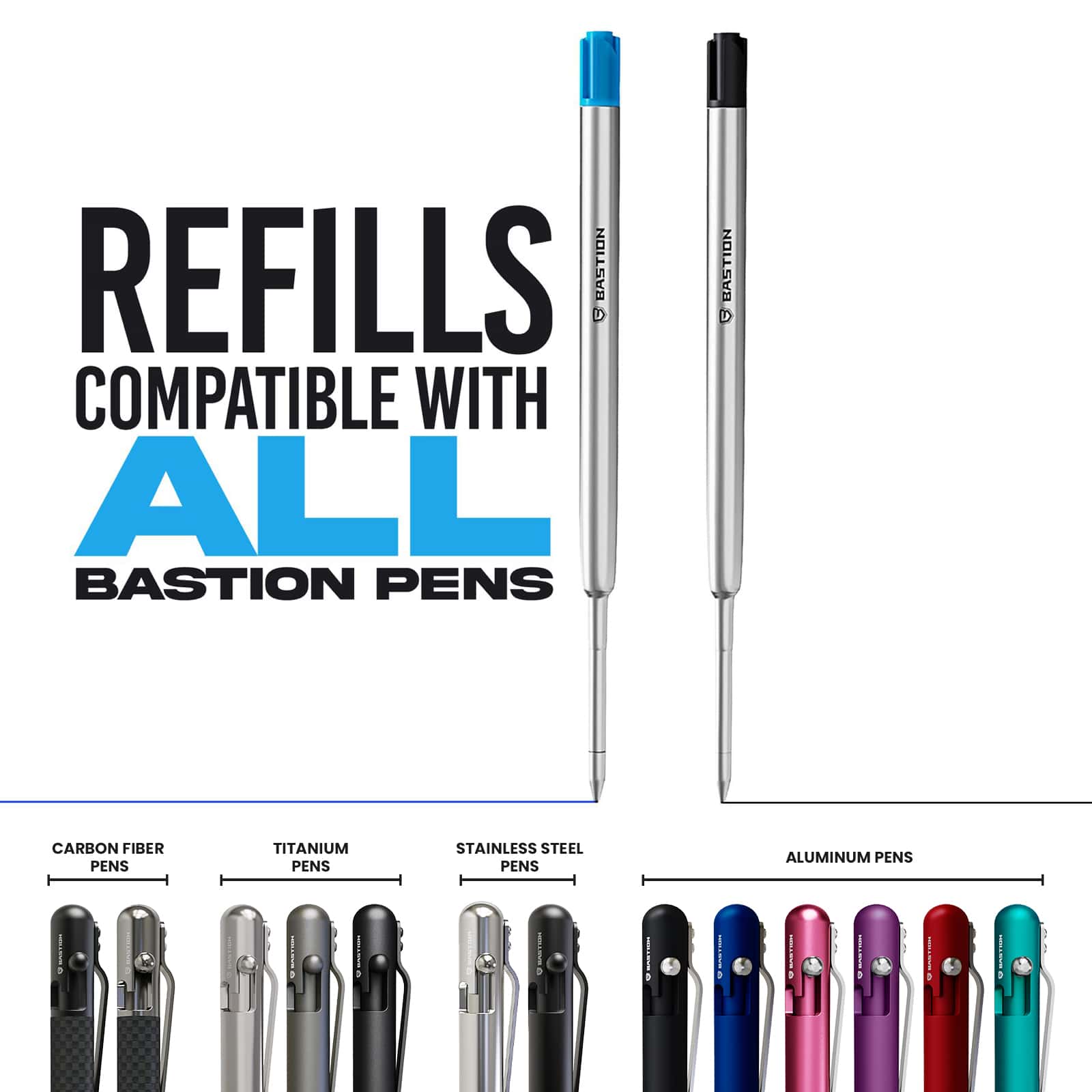 Bastion replacement ink cartridge for bolt action pens, Parker G2 compatible