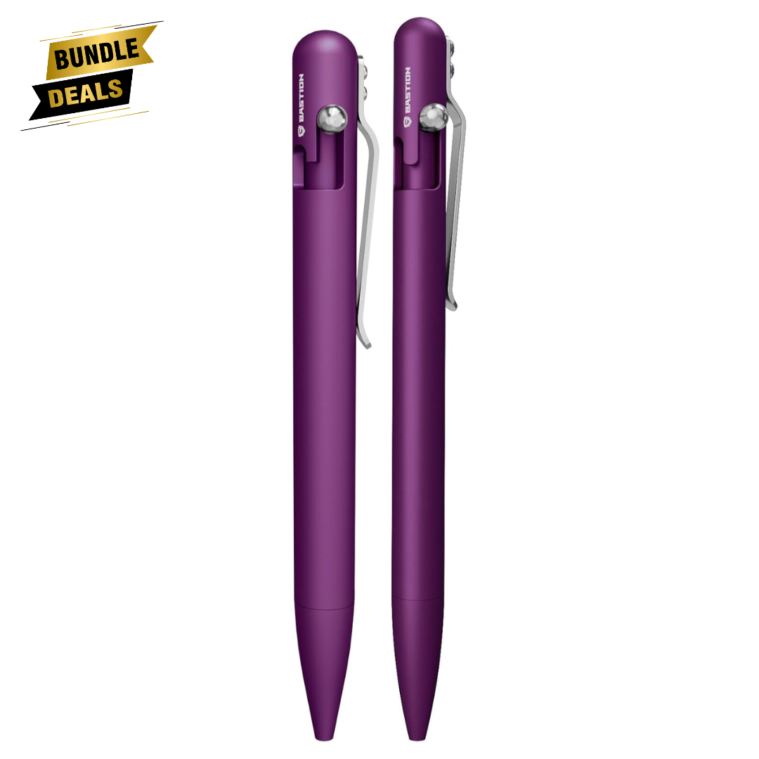 Purple Bastion Aluminum Bolt Action Pen Duo Bundle