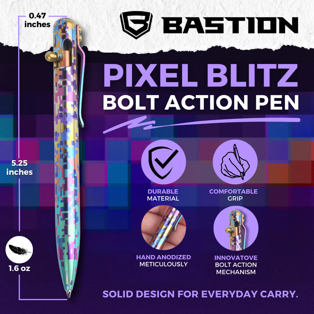 PIXEL BLITZ - TITANIUM - BASTION® BOLT ACTION PEN