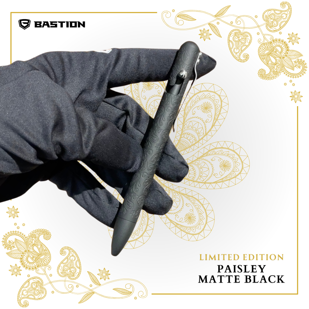 Paisley Matte Black Edition Titanium - Bolt Action Pen by Bastion®