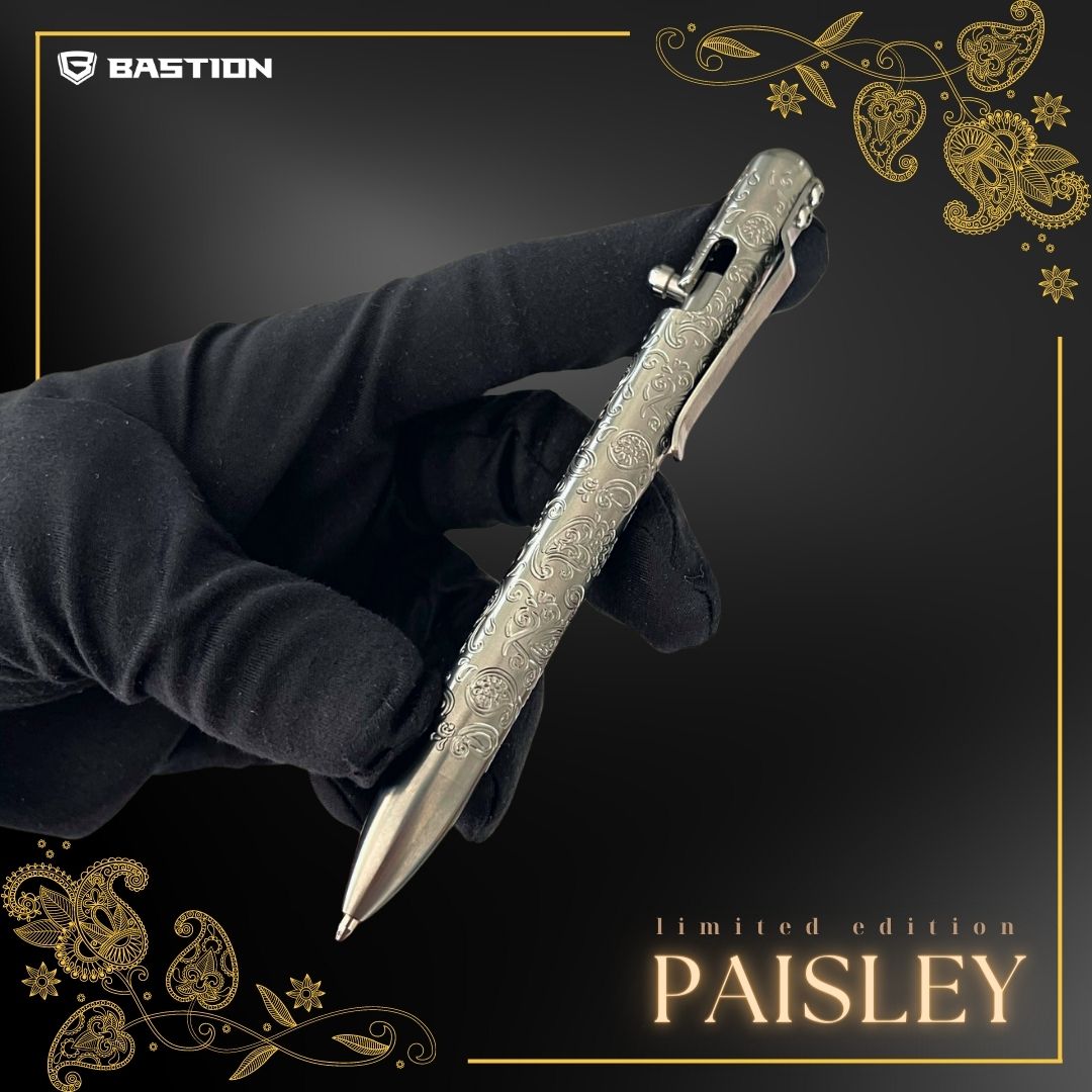 Paisley Edition Titanium - Bolt Action Pen by Bastion® - Bastion Bolt Action Pen