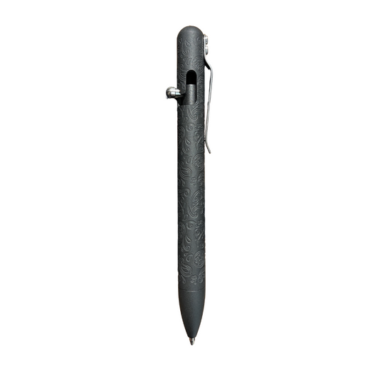 Paisley Matte Black Edition Titanium - Bolt Action Pen by Bastion®