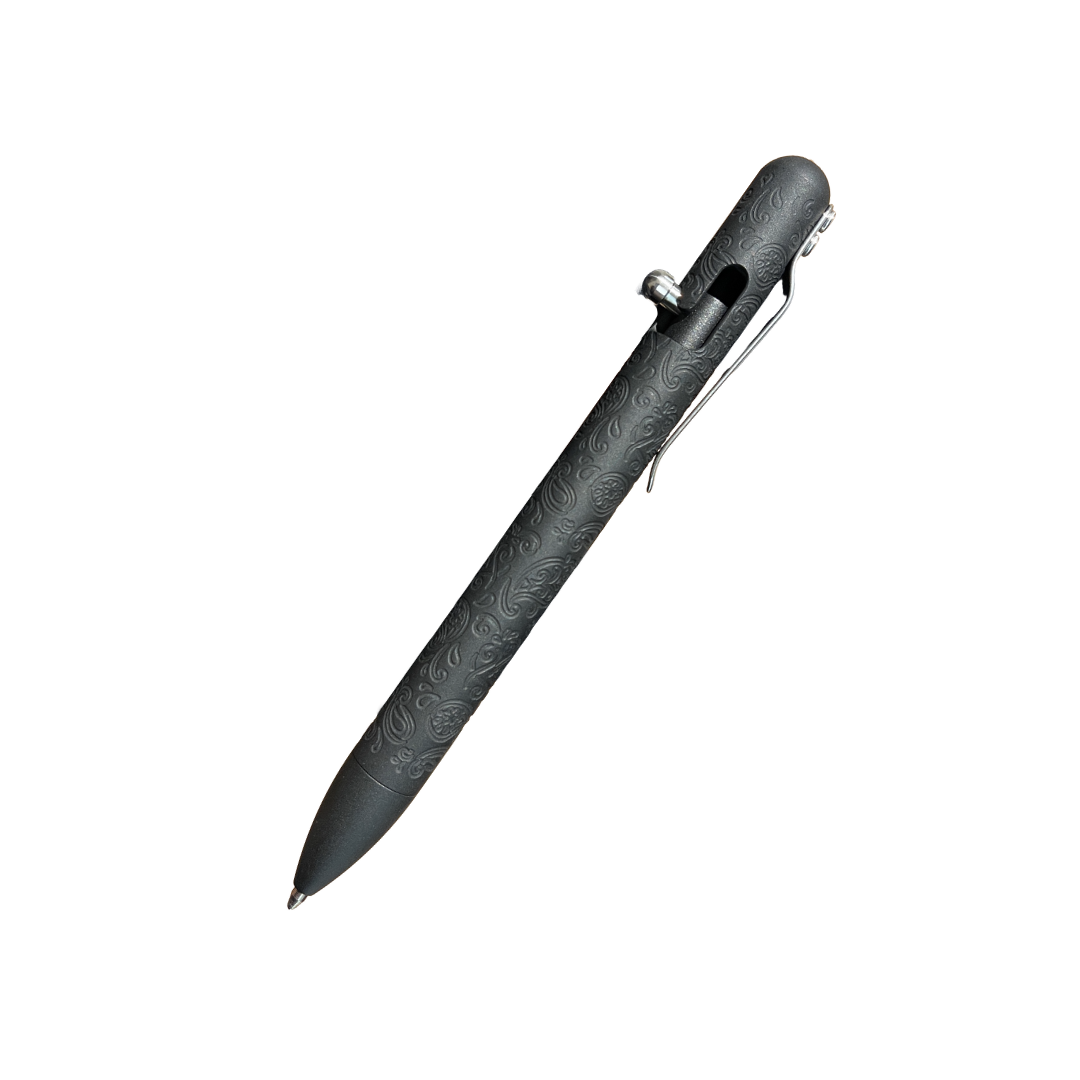 Paisley Matte Black Edition Titanium - Bolt Action Pen by Bastion®