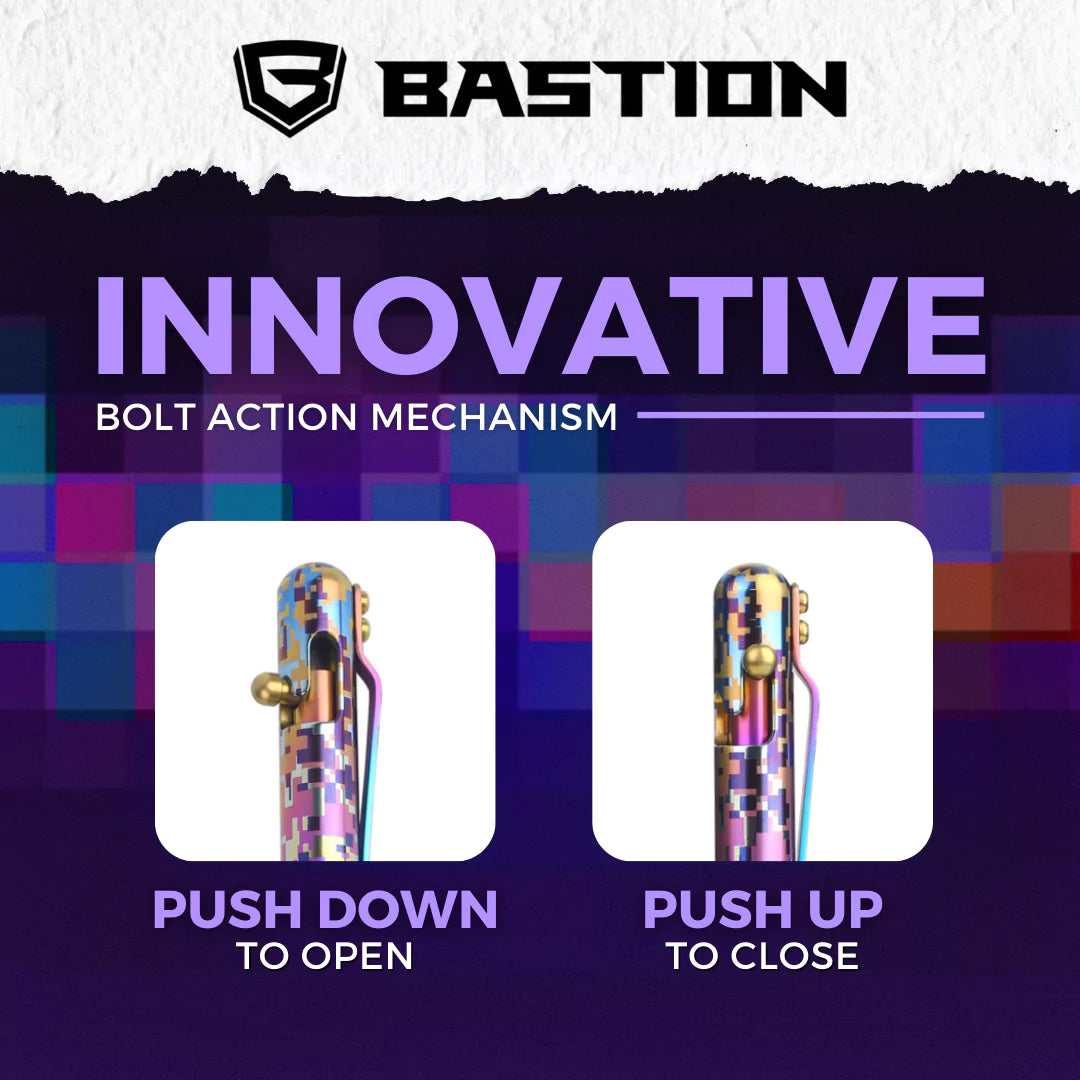 PIXEL BLITZ - TITANIUM - BASTION® BOLT ACTION PEN