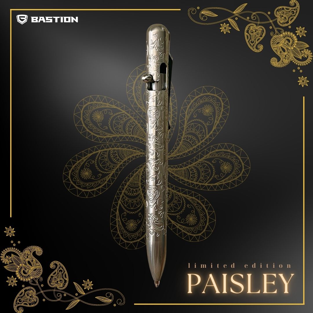 Paisley Edition Titanium - Bolt Action Pen by Bastion® - Bastion Bolt Action Pen