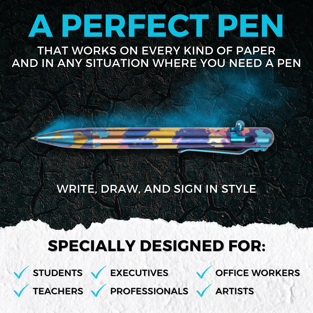 Showcasing of BLAZE - TITANIUM - BASTION® BOLT ACTION PEN