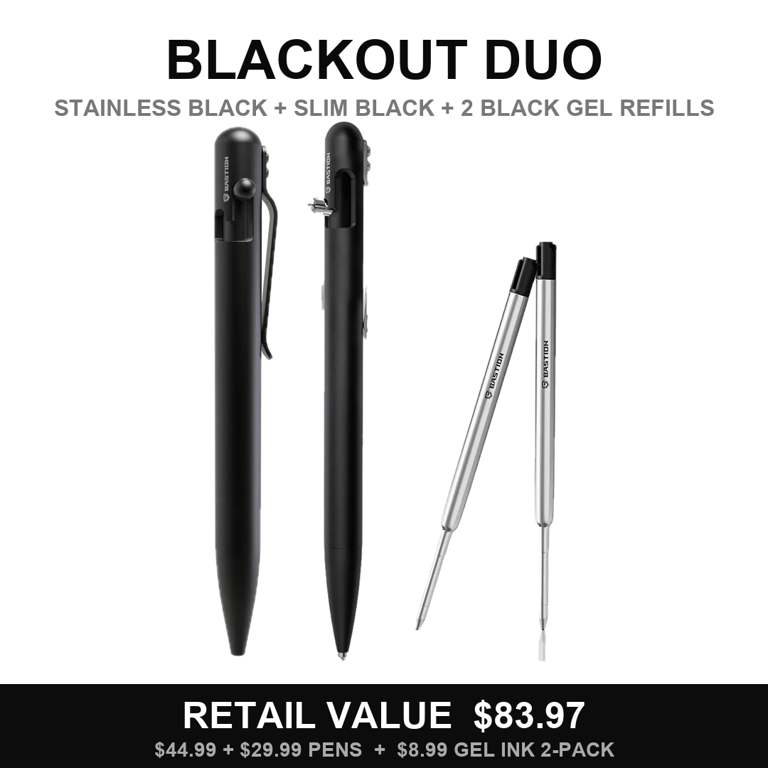 Blackout Duo - Stainless Black + Slim Black + Black Gel Ink Refill 2-Pack