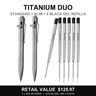Titanium Duo - Standard + Slim + Black Gel Ink Refill 6-Pack