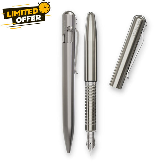 Showcasing of PEN-TASTIC DUO - TITANIUM Pen and TITANIUM Fountain Pen