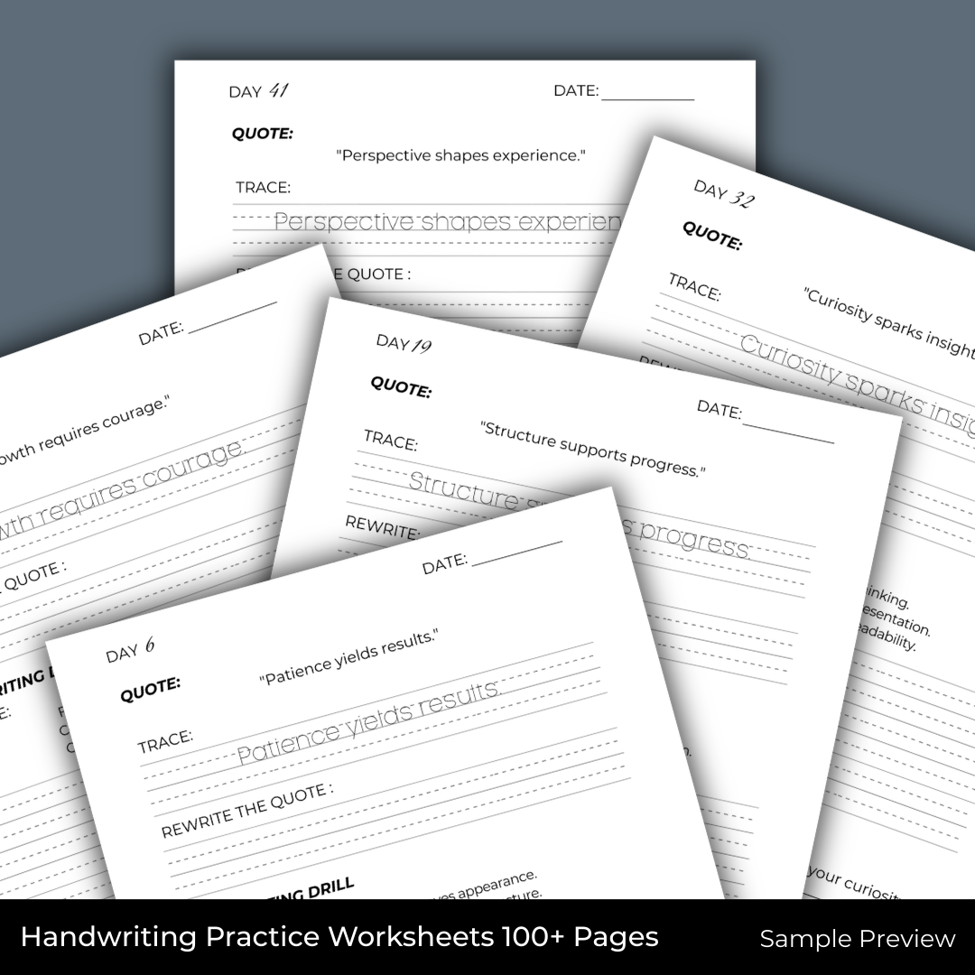 handwriting practice sheets