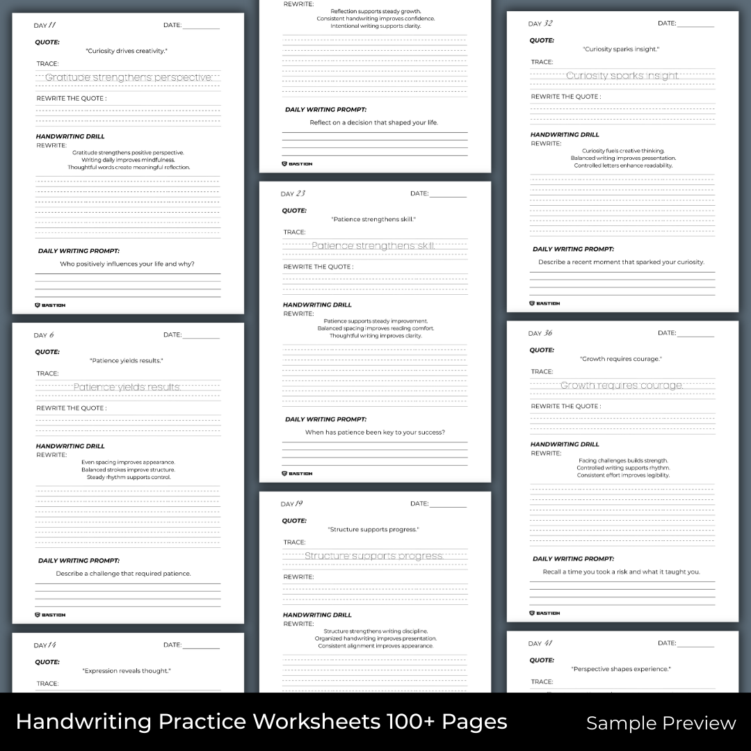 handwriting practice sheets