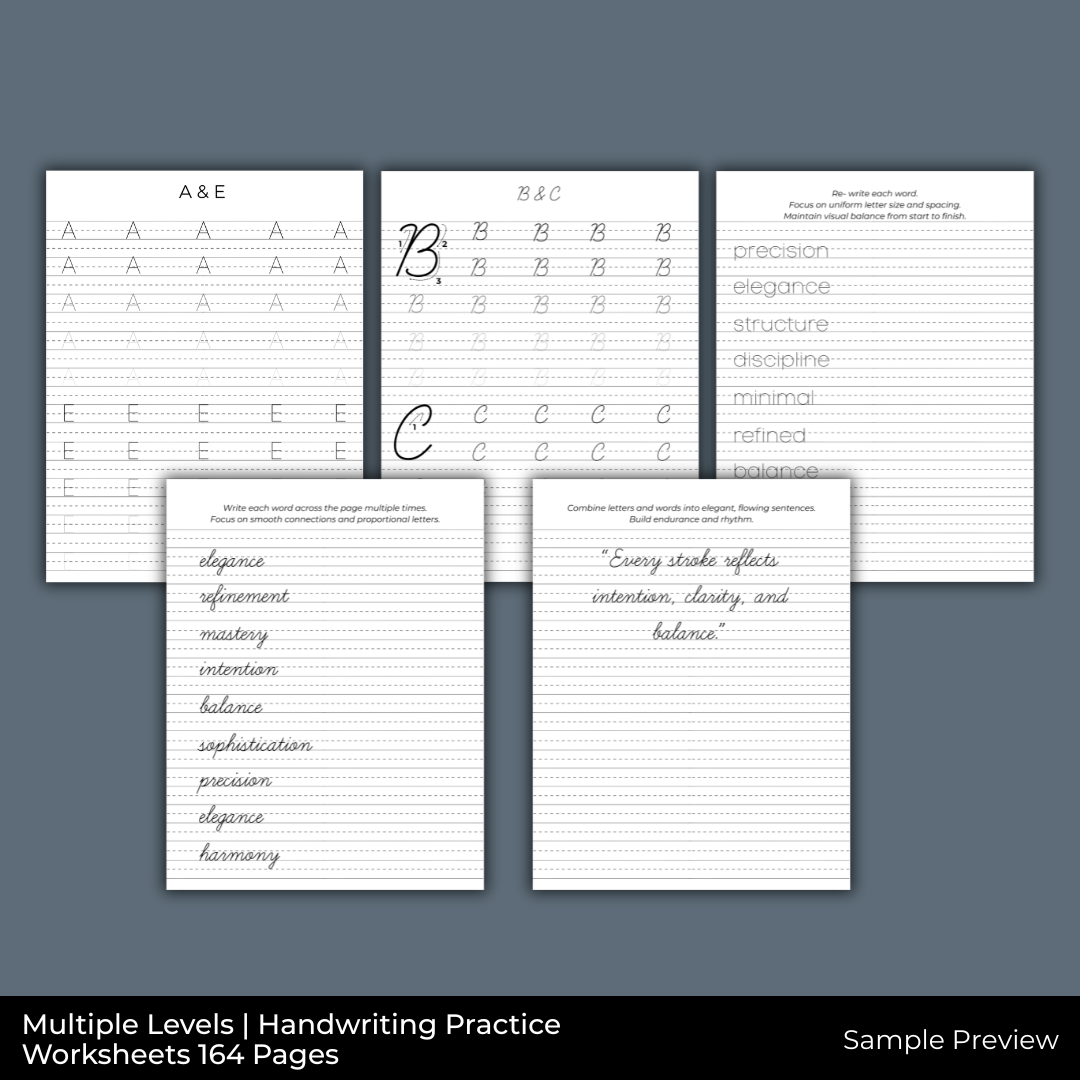 PREMIUM HANDWRITING IMPROVEMENT BUNDLE E-WORKBOOK by BASTION®