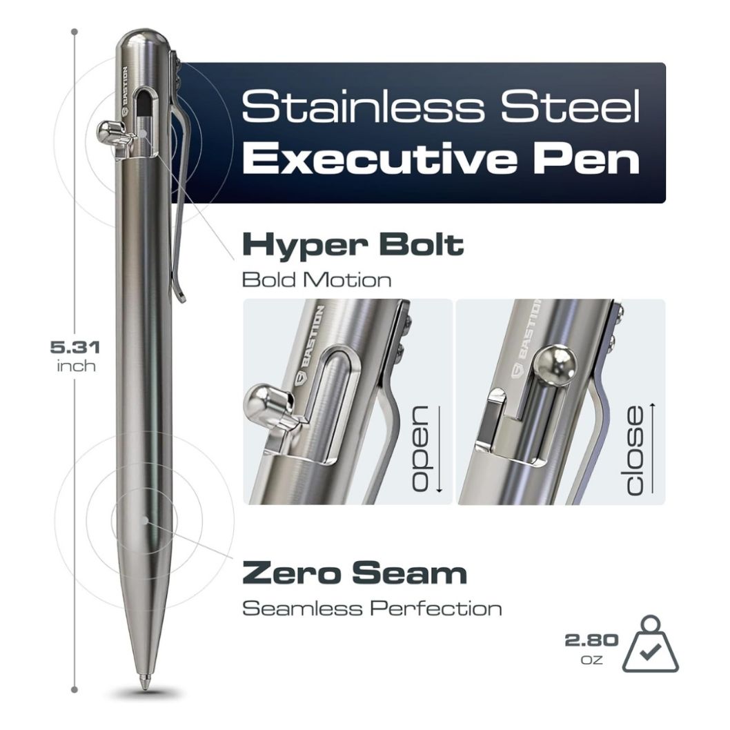 Silver_Stainless_Steel_-_Bolt_Action_Pen_best EDC pen