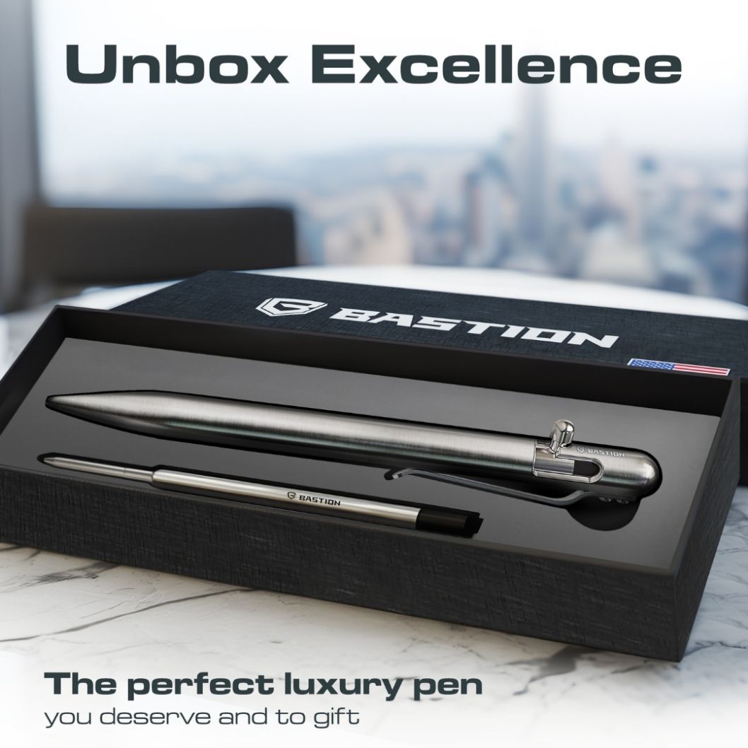 Slim Stainless Steel-Bolt Action Pen by Bastion_best EDC pen