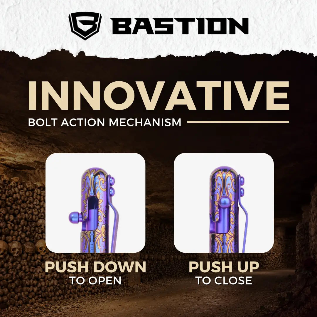 THE CATACOMBS - TITANIUM - BASTION® BOLT ACTION PEN (PRE-ORDER)