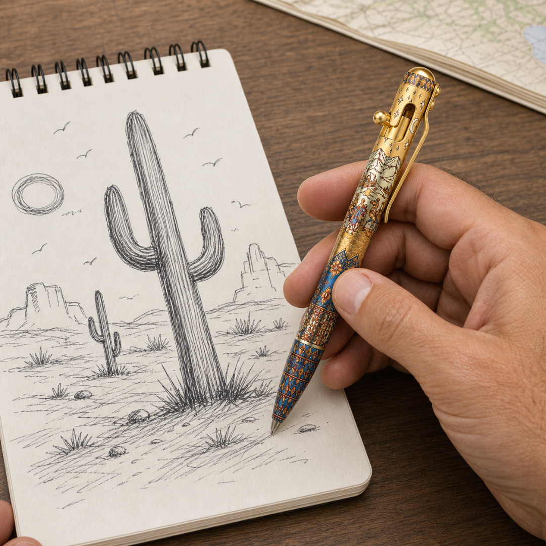 THE DESERT ODYSSEY - TITANIUM - BASTION® BOLT ACTION PEN (PRE-ORDER)