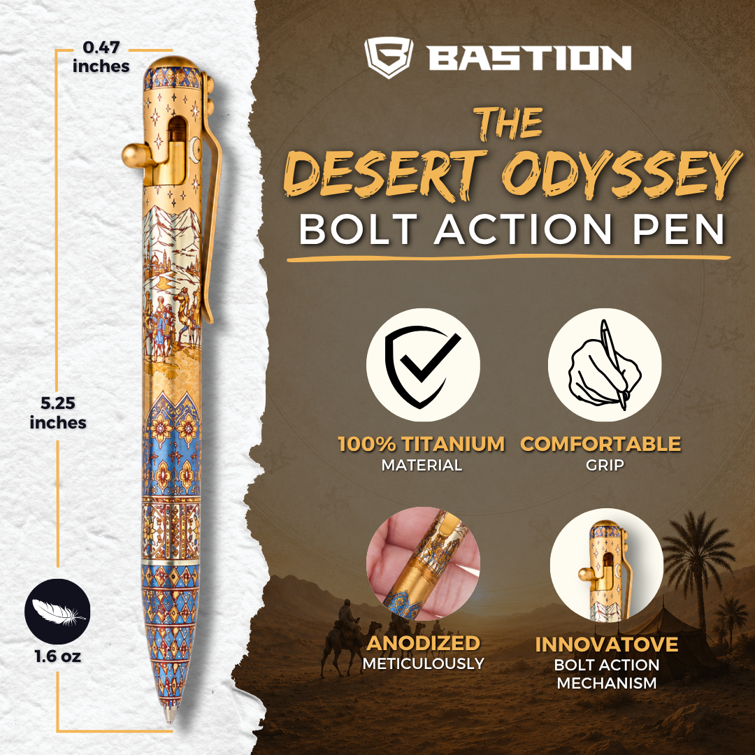 THE DESERT ODYSSEY - TITANIUM - BASTION® BOLT ACTION PEN (PRE-ORDER)