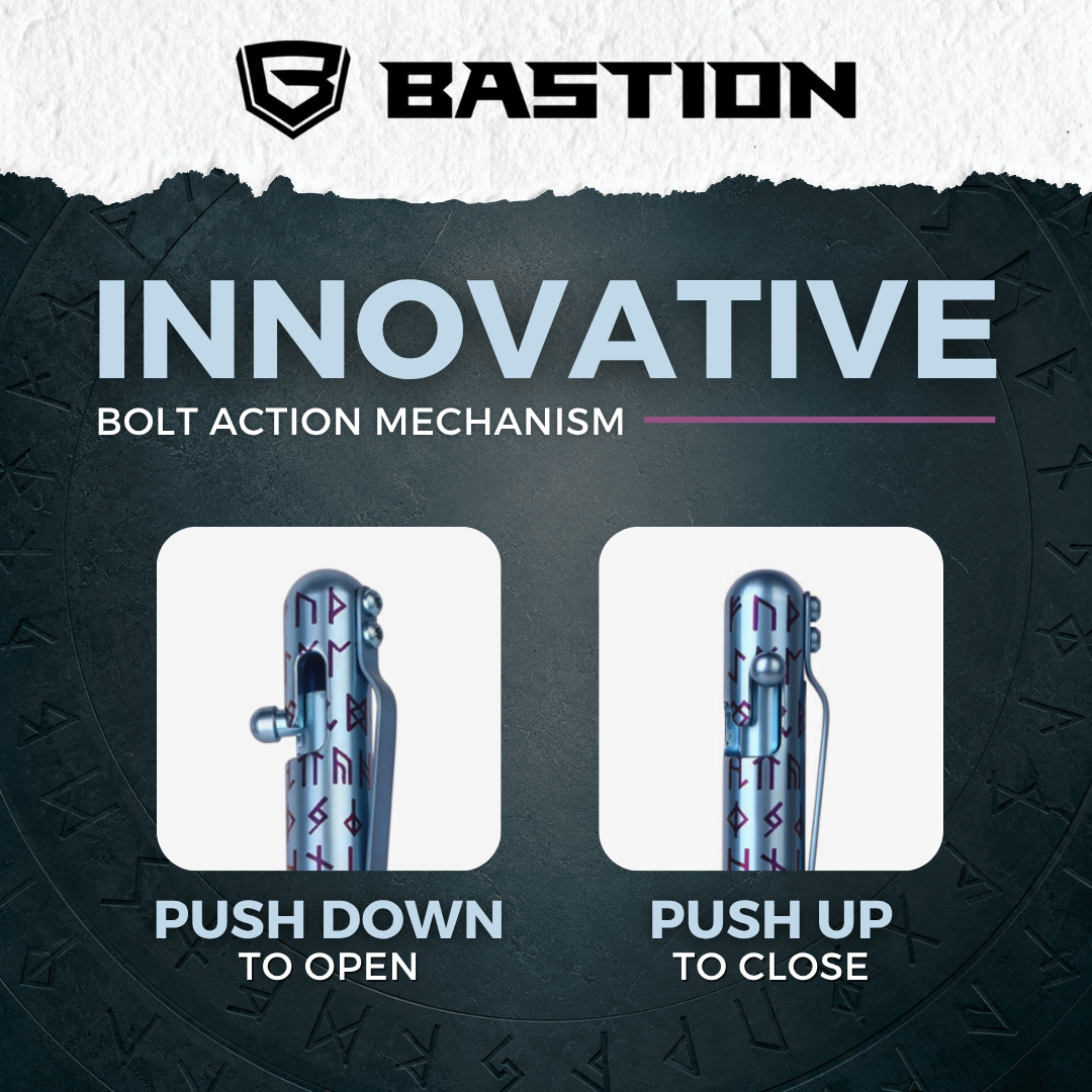 THE LOST ALPHABET - TITANIUM - BASTION® BOLT ACTION PEN (PRE-ORDER)