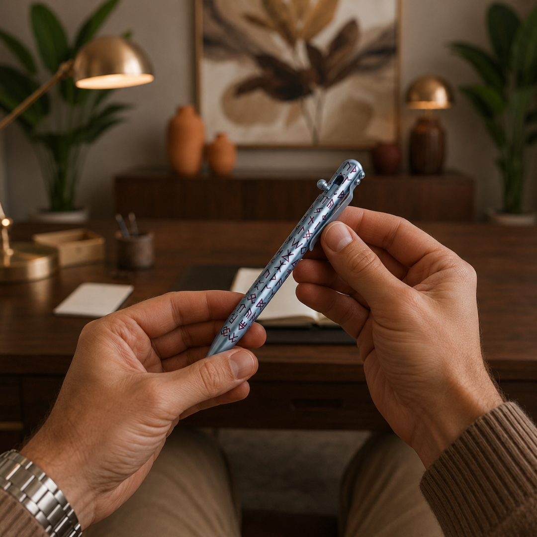 THE LOST ALPHABET - TITANIUM - BASTION® BOLT ACTION PEN (PRE-ORDER)