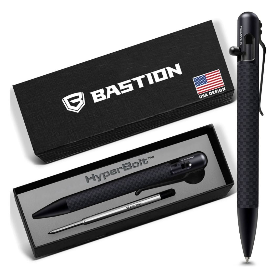 carbon-fiber-and-stainless-steel-bolt-action-pen-by-bastion-best EDC pen