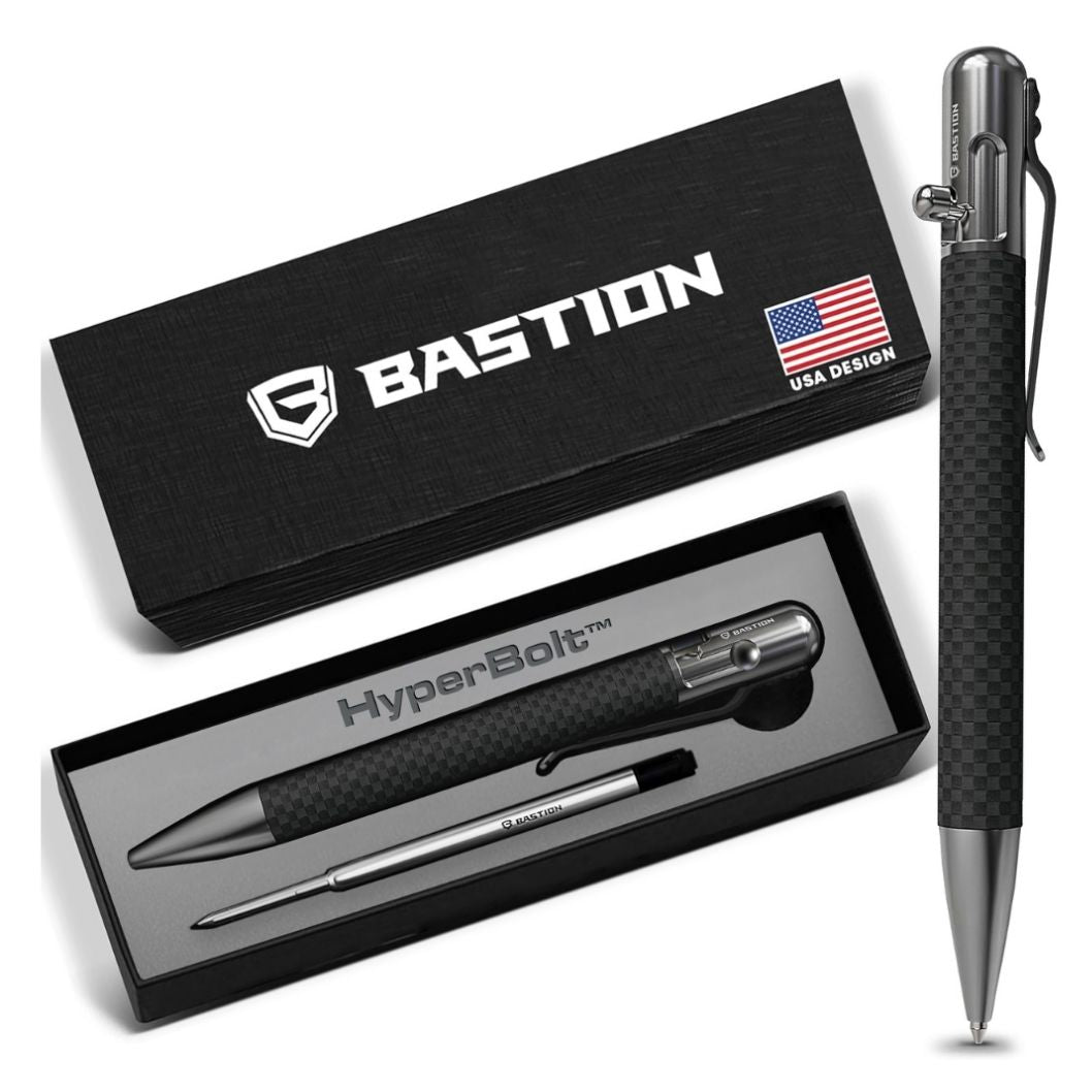 carbon-fiber-and-stainless-steel-bolt-action-pen-by-bastion-best EDC pen