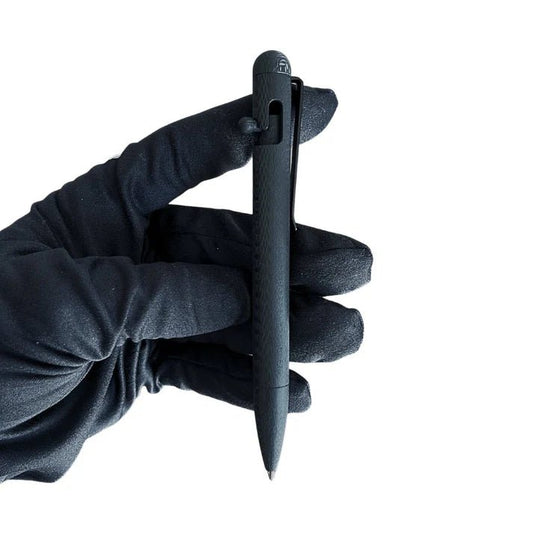 BASTION Bolt Action Pen - Slim Aluminum Black, Fine Tip Professional Ballpoint, Gift Ready