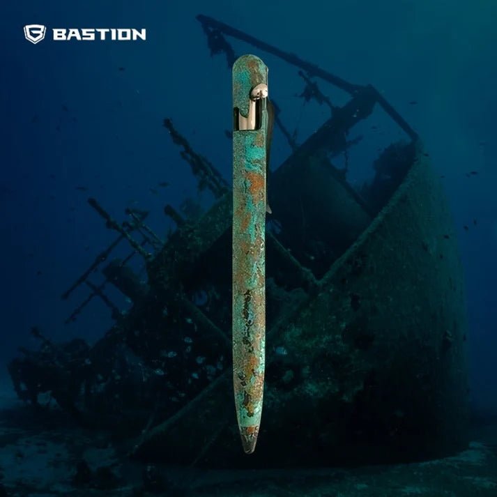 Shipwreck Edition Copper Patina - Bolt Action Pen by Bastion® - Bastion Bolt Action Pen