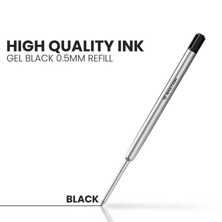 Showcasing Replacement Black Gel Ink Cartridge for Bolt Action Pen by Bastion®