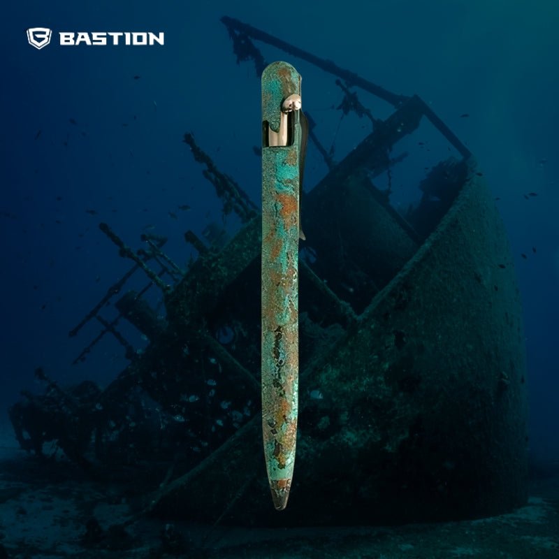 Shipwreck Edition Copper Patina - Bolt Action Pen by Bastion® - Bastion Bolt Action Pen