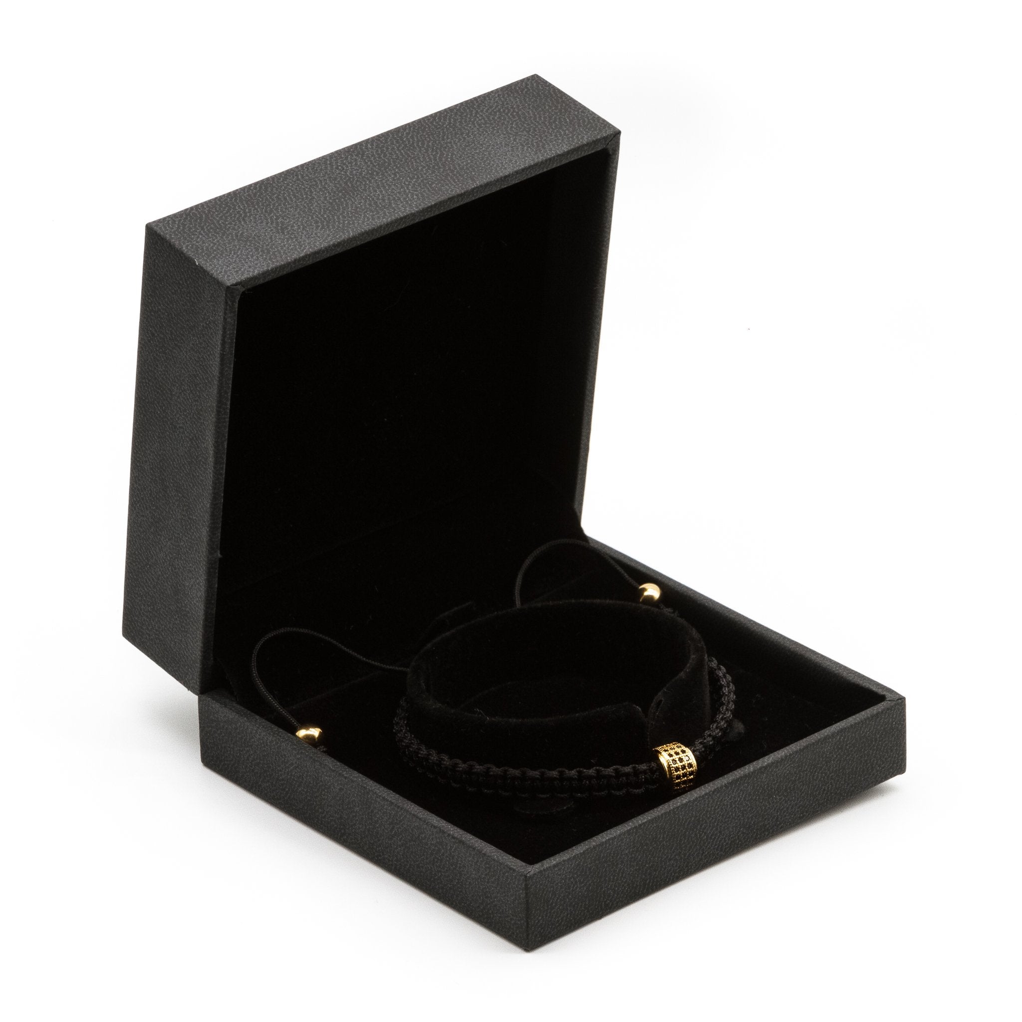 UNCOMMON Men's Woven Bracelet with Single Gold Charm and Accent Beads