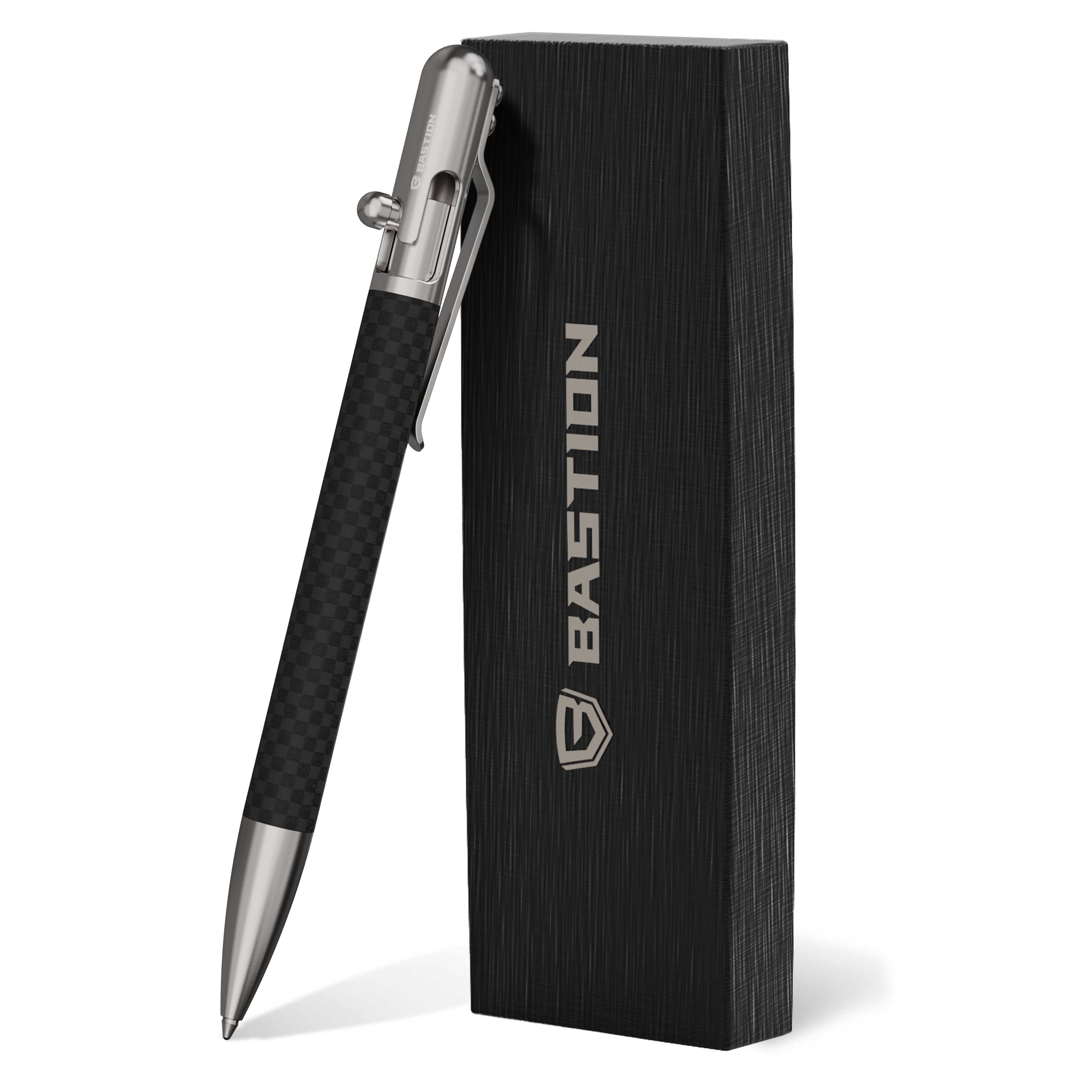 Carbon Fiber and Stainless Steel - Slim Bolt Action Pen by Bastion®