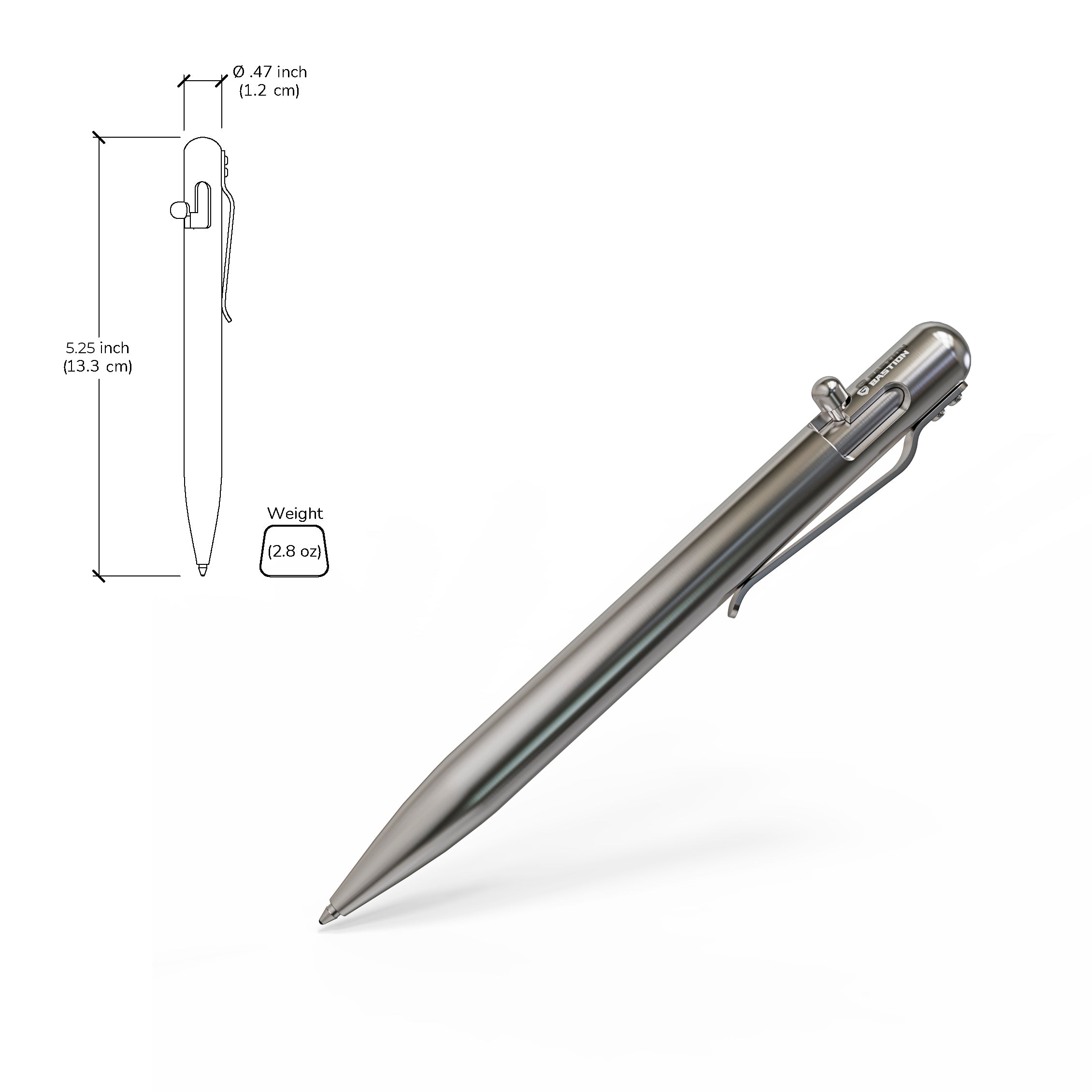 Stainless Steel, 3X - Bolt Action Pen by Bastion®