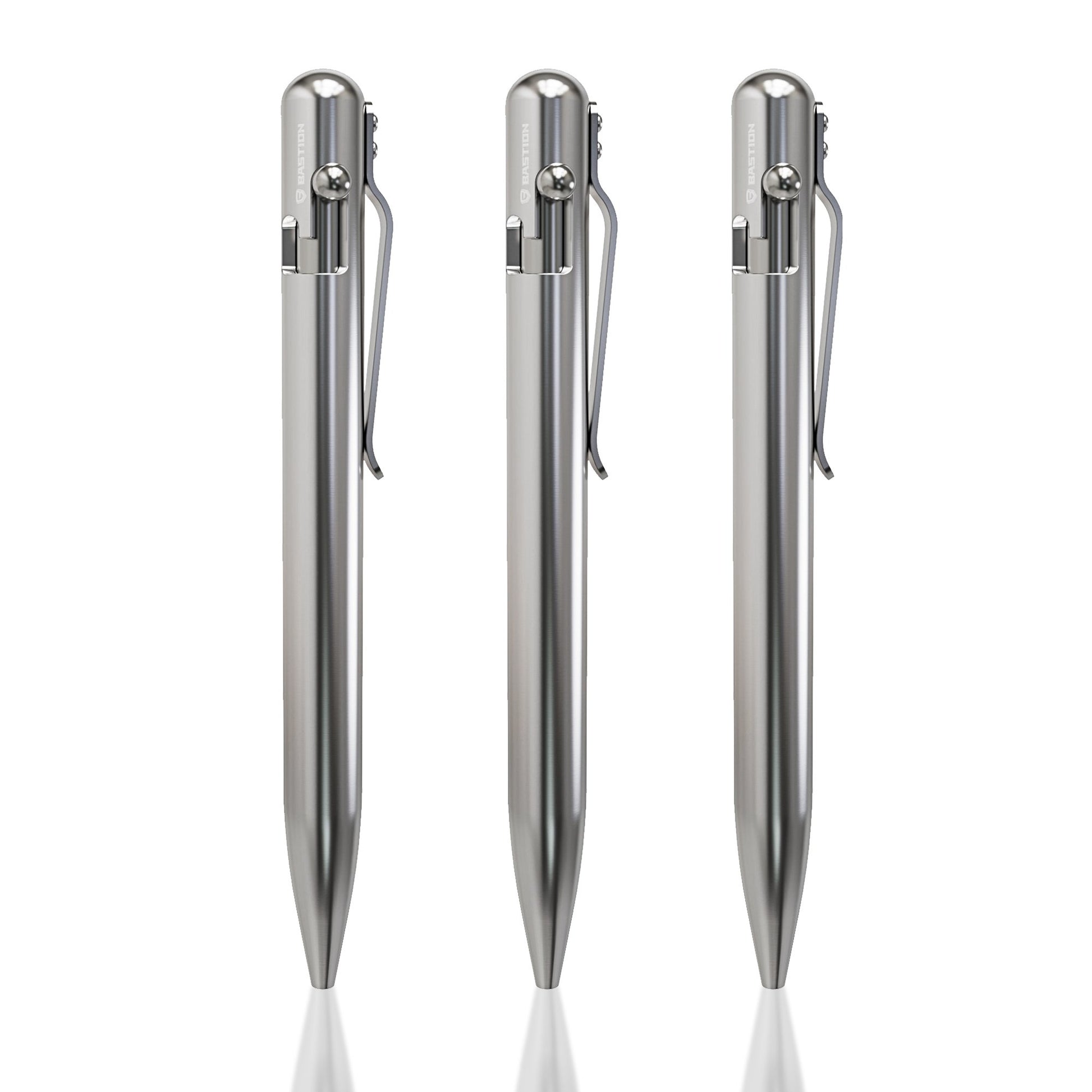 Stainless Steel, 3X - Bastion® Bolt Action Pen BASTION BOLT ACTION PEN